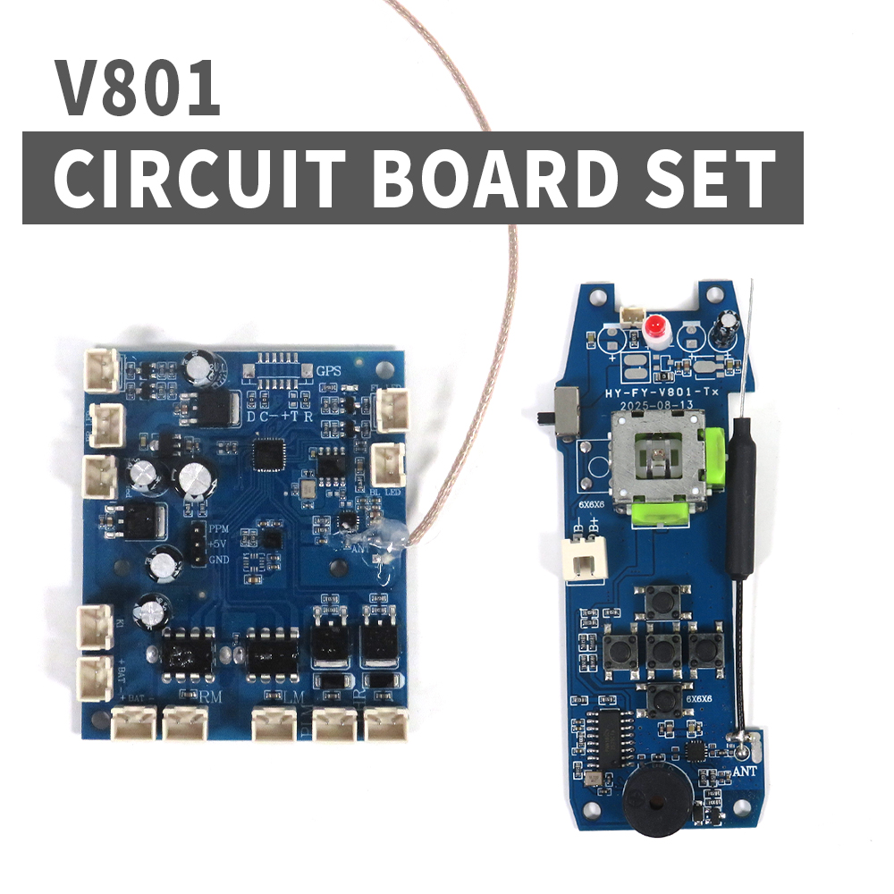 Drone Power Distribution Board - Flytec公式純正V801 RCフィッシングベイトボートスペアパーツ回路基板セット受信送信基板セット