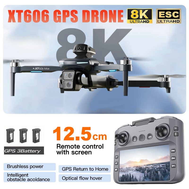 XT606 MAX 3 バッテリー ドローン 4K 8K H - Jjrc Drone X12 のレビューと価格